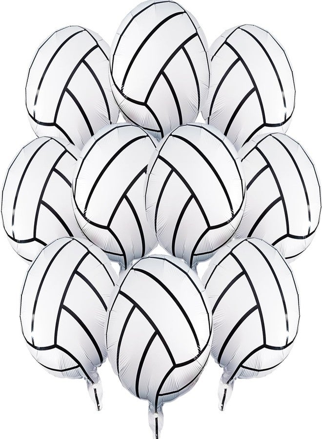 EaciTown 10 Pcs Volleyball Balloons 20 Inch Volleyball Pattern Foil Ballon for Volleyball Themed Birthday Party Suppiles Volleyball Game Day Decorations - Image 1